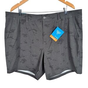 NEW Columbia PFG Uncharted Shorts Charcoal Gray Mens 2XL Lined Quick Dry $55